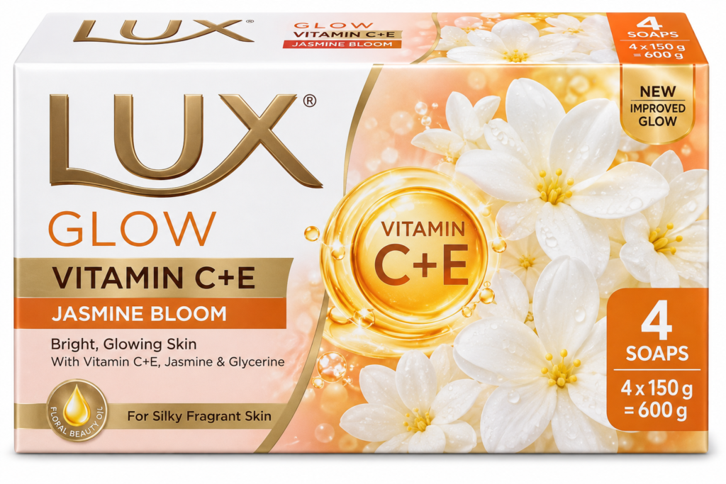 Lux Glow Vitamin C+E Jasmine Bloom Soap 4x150gm Set